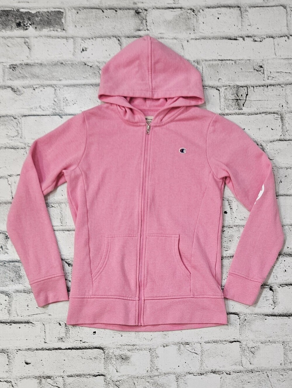 Champion Pink Zip Up Hoodie Youth XL 14 16 Athletic Sweatshirt
